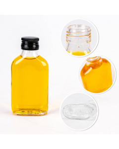 Glasflasche 10 Stück 100 ml 12 cm flach