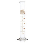 Messzylinder aus Glas, 500 ml, Klasse A, braune Skala, Glasboden, mit Zertifikat