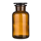Sklenená fľaša s korkovou zátkou 500 ml, široké hrdlo, oranžové sklo