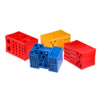 Modulares Mehrfachröhrenständer, klein, blau – PP, autoklavierbar, laborfähig