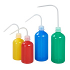Striekacia fľaša laboratórna LDPE 250 ml, závit GL25, modrá