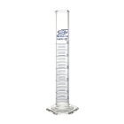 Messzylinder aus Glas, 2000 ml, Klasse B, blaue Skala, sechseckige Glasbasis