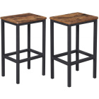 Barhocker 2 Stück 40x30x65cm braunes Holzmetall