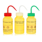 Sprühflasche mit Methanol-Aufdruck, 250 ml, gelb, breiter Hals GL40 – PE-LD, ADR