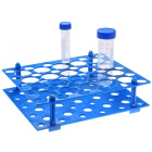 Falcon Reagenzglas-Ständer, klappbar, 20 Plätze für 50 ml und 30 Plätze für 15 ml, blau – PP