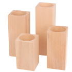 Holz quadratische Kerzenhalter 4 Stk. 8-10-12-14cm