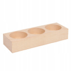 Holz-Teelichthalter mit 3 Öffnungen 14,5x5x2,5cm