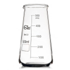 Niedriger Philips-Kolben mit Ausguss, 125 ml, Borosilikatglas (BORO 3.3), ISO 3819, DIN 12331