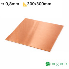 Kupferplatte 300x300x0,8 mm