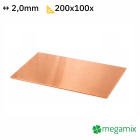 Kupferplatte 200x100x2,0 mm