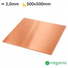 Kupferplatte 500x500x2,0 mm