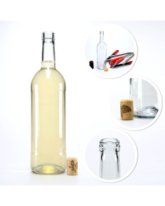 Glasweinflasche 750ml 31cm weiß