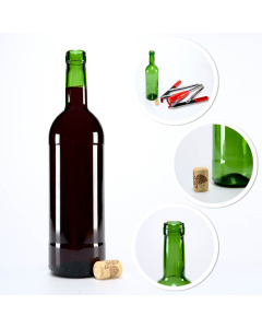 Glasweinflasche 750ml 29cm grün
