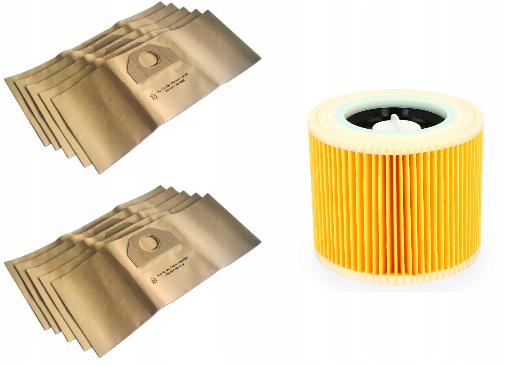 Kärcher Papierfilterbeutel für Staubsauger WD3 200 MV3 10 Stk. + 1 Filter megamix.sk