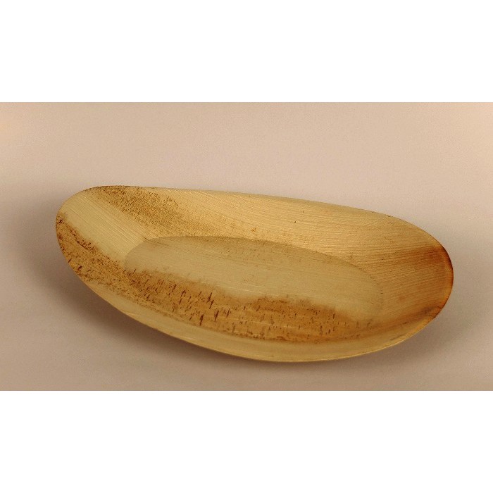 Schüssel aus gepressten Palmblättern 17x26x2cm organisch