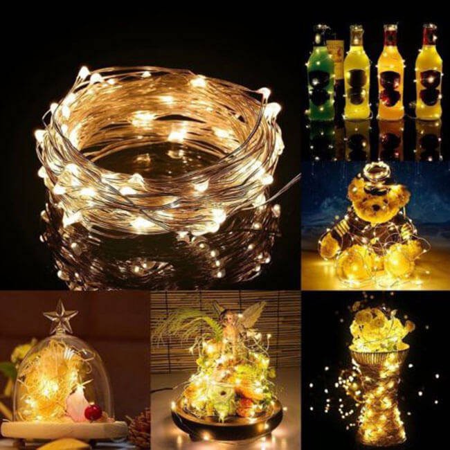 Lichterkette 50 Stück LED warmweiß 5m mit AA-Batterien megamix.sk