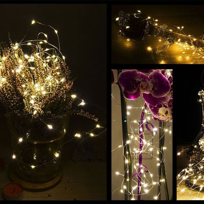 Lichterkette 50 Stück LED warmweiß 5m mit AA-Batterien megamix.sk