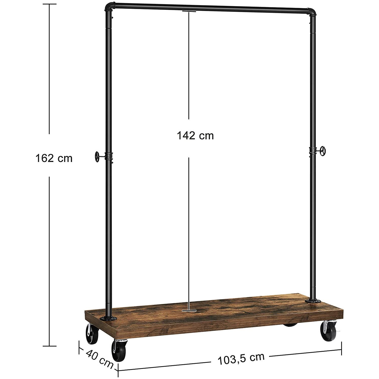 Kleiderständer auf Rollen 103x40x162cm tragbar für Flur Halle megamix.sk