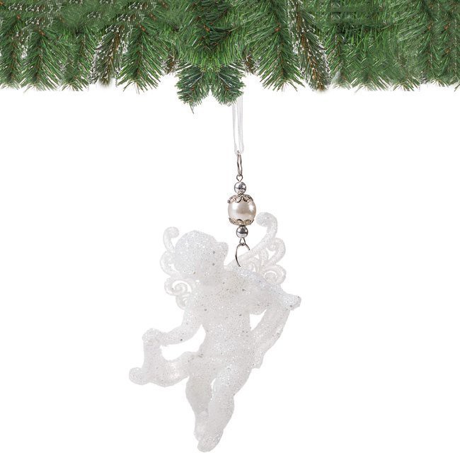 Weihnachtsschmuck für den Baum weißer Engel 10cm megamix.sk